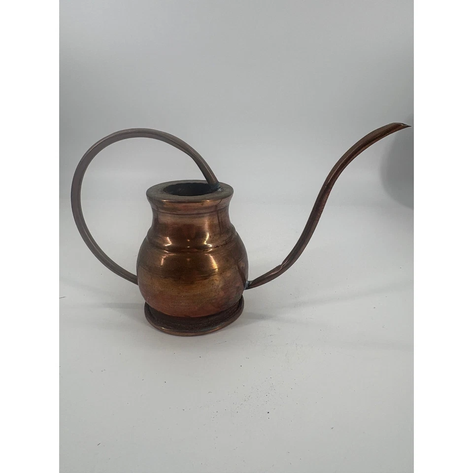 Regadera de cuello de cisne de cobre vintage hecha a mano pequeña planta decoración de maceta Mister Foto 2 de 4