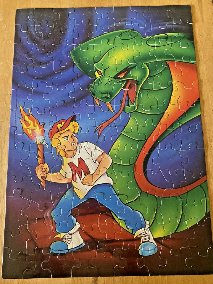 VTG MIGHTY MAX LOT ROSEART 100 PIECE PUZZLE w/1" FIGURE RARE ROSE ART 1994 - Image 2 of 4