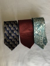 Lot of 3 Designer Silk Ties: GEOFFREY BEENE, Siena, NEO Bill Blass Bundle