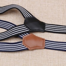 Retro Trouser Braces Y-Shaped 2cm Wide Stripes Suspender Petite Build for Work