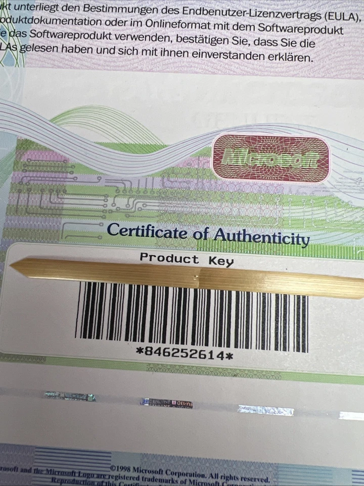 Microsoft Word 2000 deutsche Version Product Key Lizenznummer Handbuch X03-68684 - Bild 2 von 4