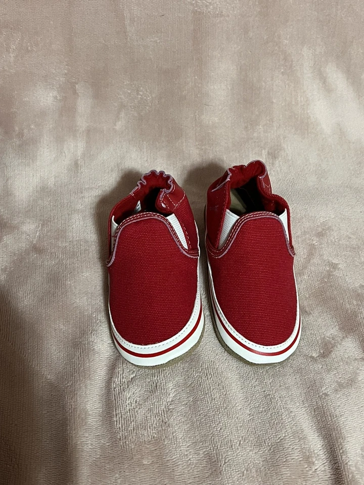 Suelas suaves de tela Robeez Liam rojas, básicas, 18-24 meses Foto 4 de 4