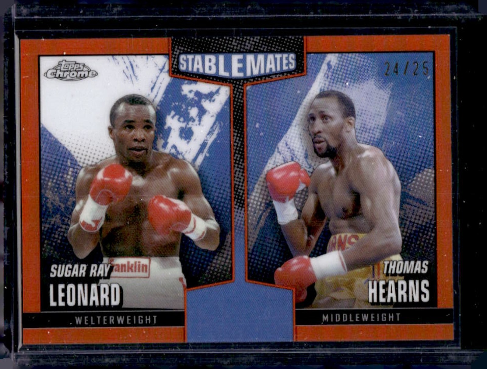 2024 Topps Chrome Sugar Ray Leonard Thomas Hearns Stablemates Orange #24/25