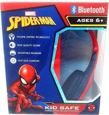 Spider Man Bluetooth Kid Safe Headphones Over The Ear Padded Cushions Flying ...