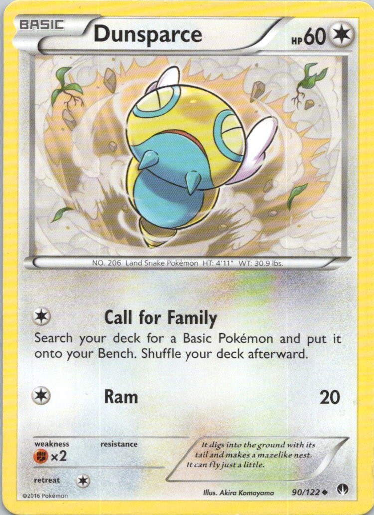 Dunsparce #90/122 (LP) XY - BREAKpoint BKP Pokemon