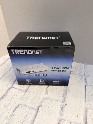 Trendnet TK-407K 4-Port KVM Switch Kit NEW Plug & Play VGA & USB