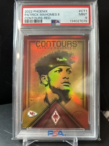 Patrick Mahomes Red 2022 Panini Phoenix Contours #/199 PSA 9 Mint Color Match KC