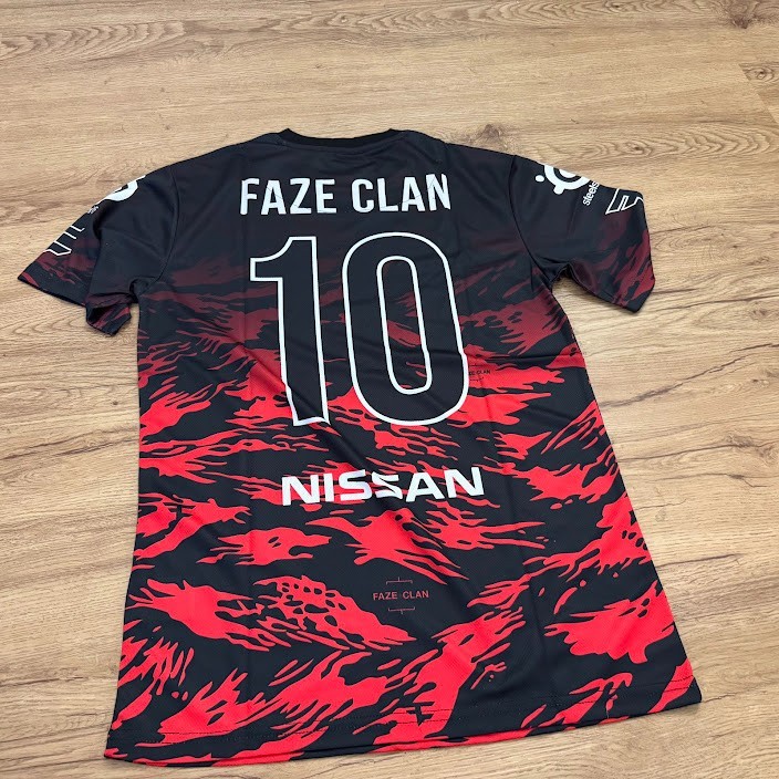Faze Clan Gaming Jersey Red Black Tiger Camo Pro Team Sz XS Jason