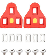 Bicycle Cleats Compatible with Look Delta Pedals Fits Peloton 9 Degree Float Red
