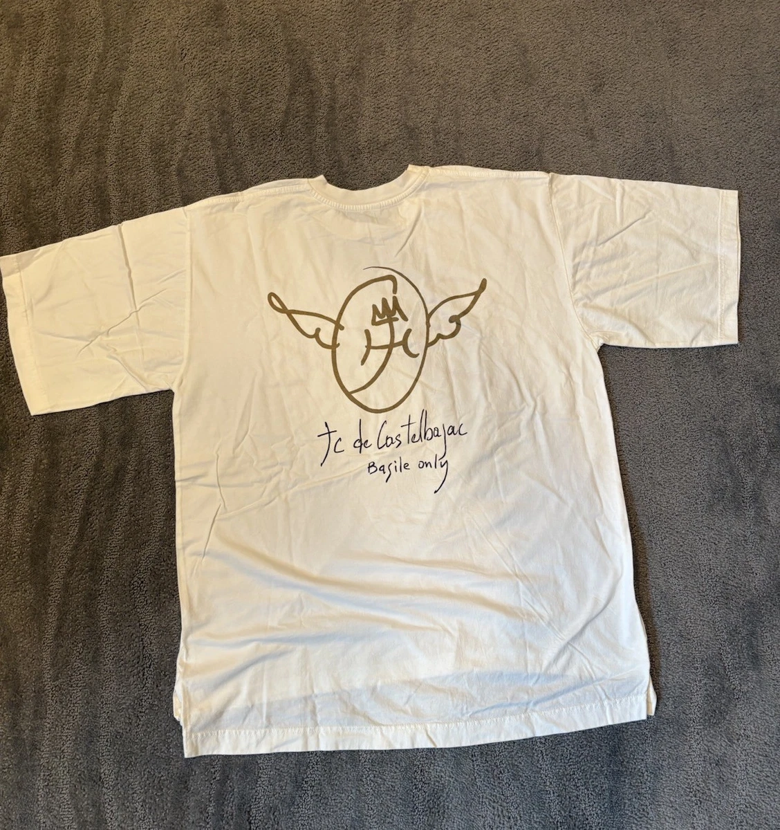 T-shirt Vintage JC De Castelbajac Paris - Bleu Marine, Coton, Boutons Dorés, Taille 40 (M)