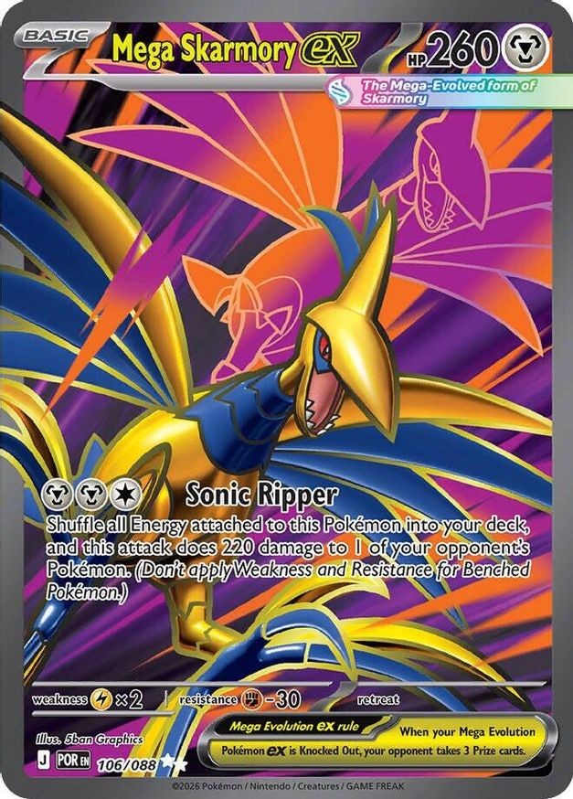 Pokemon Mega Skarmory ex (106/131) Perfect Order NM HOLO