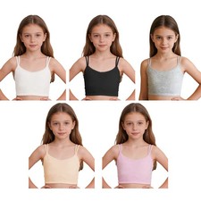 Kids Girls Bra Teenager Underwear Lace Trim Vest Puberty Breathable Daily Life