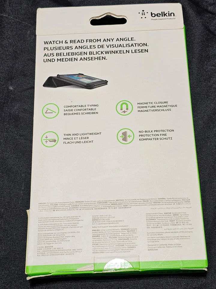 Funda triple plegable Belkin F7P369BTC01-TL para Galaxy Tab E 8" - Caja abierta Foto 2 de 3