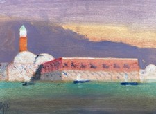 SALVATORE Magazzini - Venezia- Olio Su Tavola cm 20x30-CORNICE OMAGGIO