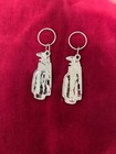2 Golf Club Keychain Blanks for Cabochon - Silver Color - 18X13mm Cab - 3" Long — photo 2