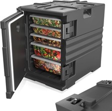 82 QT Hot Box Food Warmer Insulated Food Pan Carrier for 5 Full-Size Pan w/Wheel