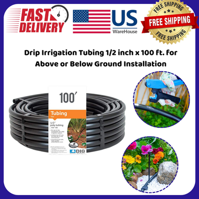 #ad #ad Drip Irrigation Tubing 1 2 inch x 100 ft. for Above or Below Ground Installation $17.81