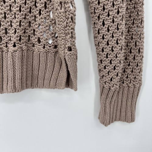 Abercrombie & Fitch Chunky Open Knit Sweater Size S Brown Forest Goblin Core - Picture 2 of 9