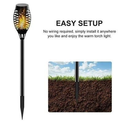 Outdoor Solar TiKi Torch Lights with Flickering Flames - Waterproof by AvalonUP