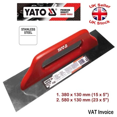 Yato Plasterers Float Decorator Render Hand Tool Flat Smooth Wall Trowel 2 Sizes