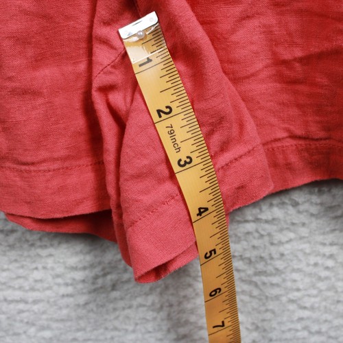 Tommy Hilfiger Women's Linen Blend Paperbag Shorts Size M Coral Pink - Picture 8 of 12