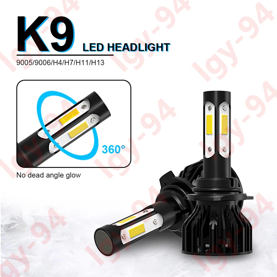 Farol LED 4Side 9006 HB4 6000K lâmpada de feixe baixo K9 para ACURA MDX 2001 2002 2003 - Imagem 3 de 4