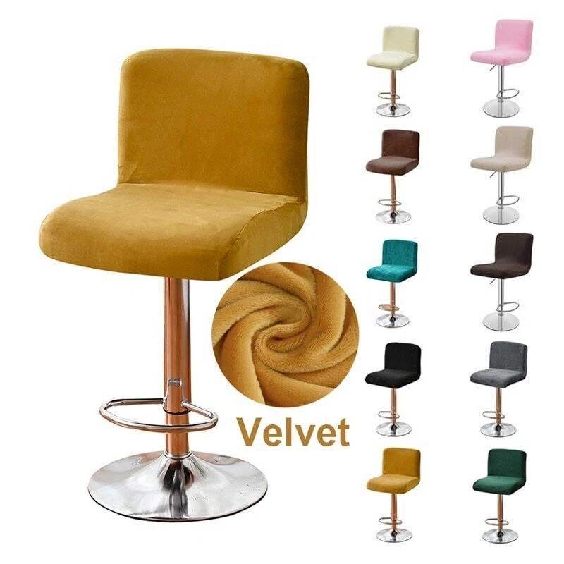 Jacquard Bar Stool Chair Cover Short Back Chair Covers Kitchen