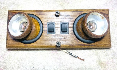 Custom Van RV Oak Wood 12v Dual Swivel Light Unit 4 Chevy Dodge Ford or GMC Vans