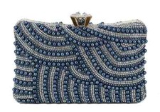 Women's Diamante Clutch Bag Evening Bridal Beaded Wedding Shoulder Handbags UK