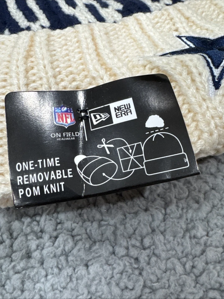 Dallas Cowboys Gorro Gorra Blanco Crema Azul Nueva Era Estrella Adulto Cordero Parsons Foto 2 de 4