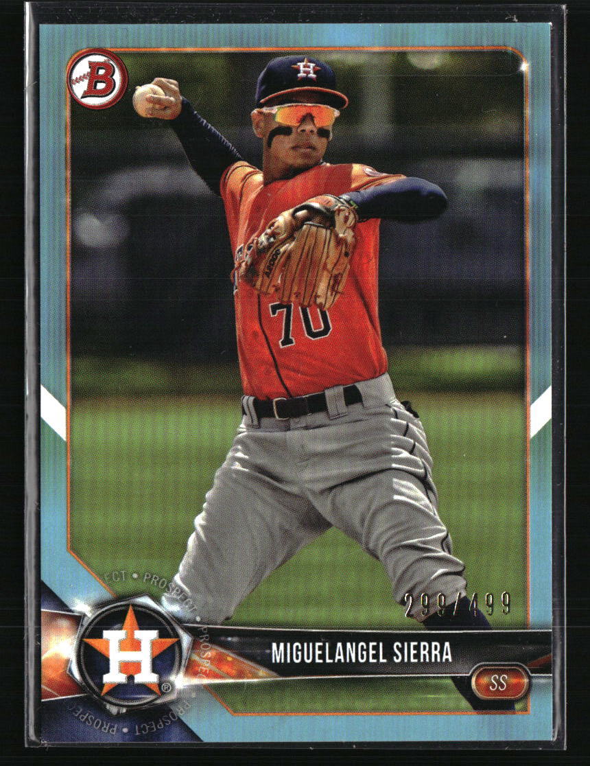 Miguelangel Sierra 2018 Bowman Prospects Sky Blue Parallel /499 #BP53 Baseball Card
