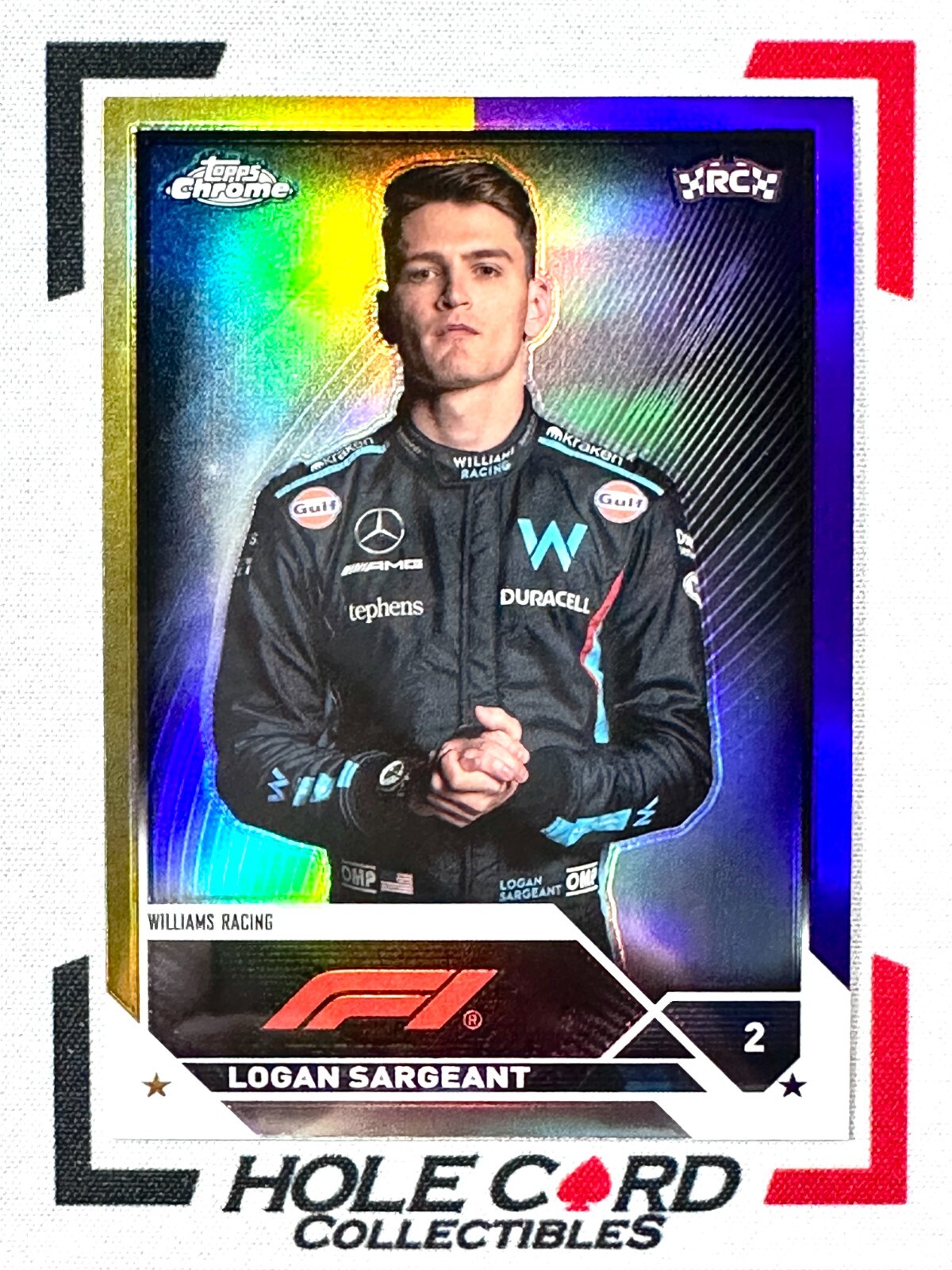 LOGAN SARGEANT RC 2023 Topps Chrome F1 Rookie #64 Gold Purple Refractor (1)