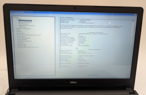 Incomplete Dell Inspiron 5559 15.6" Laptop Intel Core i7-6500U 2.50GHz 8GB RAM - Picture 4 of 16
