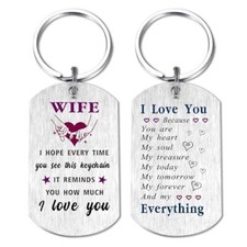 Mother's Day Gifts for Wife Women- Romantic Wife Birthday Anniversary Keychain