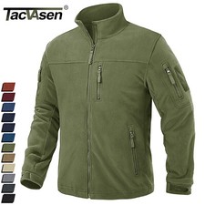 Men's Full-Zip Fleece Jacket Softshell Hiking Winter Windproof Casual Work Coat