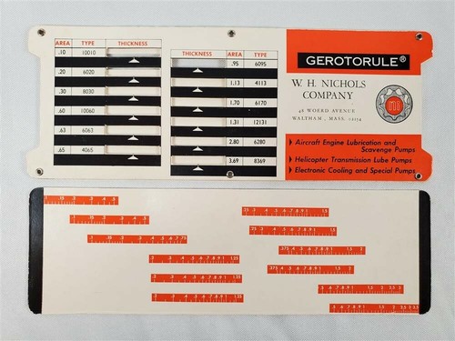W.H. Calculadora de reglas de deslizamiento Nichols Company guía de selección de gerotorulos GPM RPM - Imagen 4 de 4