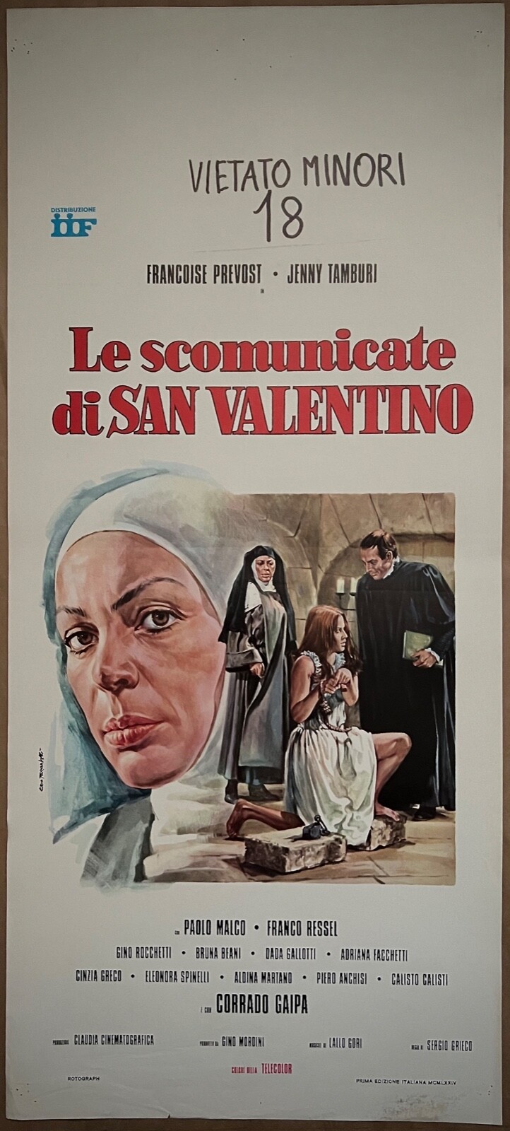 Locandina originale film Le scomunicate di San Valentino (1974) - Regia di Sergio Grieco