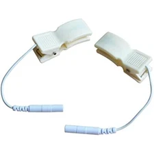 2pair Breast Ear Clip Electrode Lead Wires 2mm Pin Snap Connection for Tens EMS
