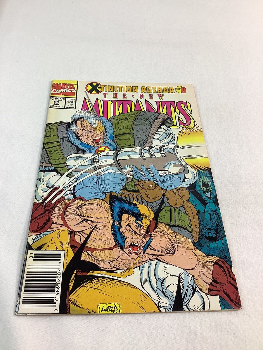 New Mutants #97 NEWSSTAND CABLE Wolverine Marvel Rob Liefeld