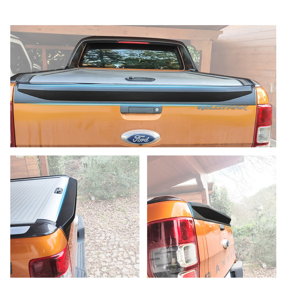 Tailgate Spoiler Cover Bed Rail Protector for Ford Ranger 20122023 Matte Black eBay