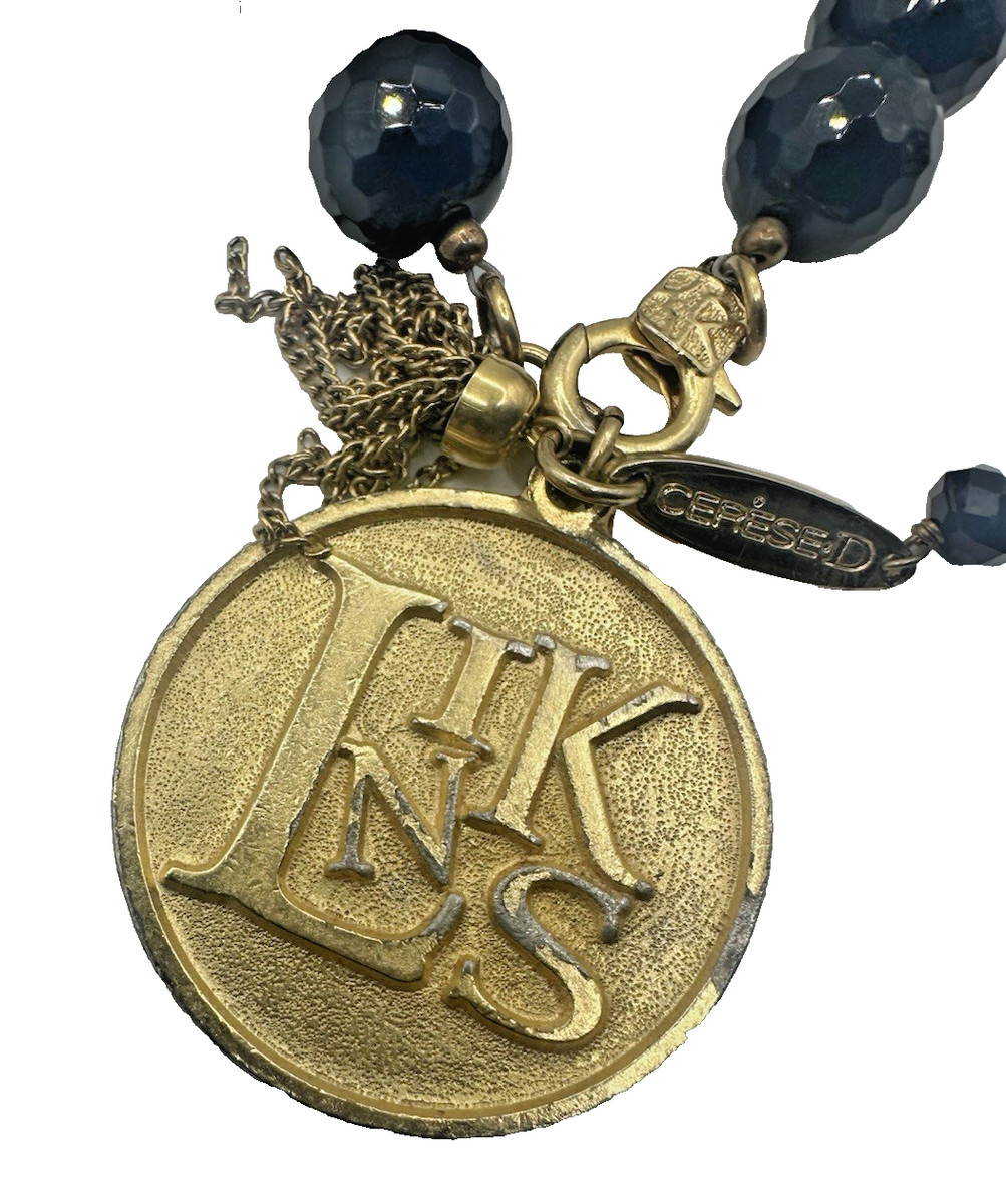 The LINKS Cerese D Designer Signed Black  Glass Bracelet View 2