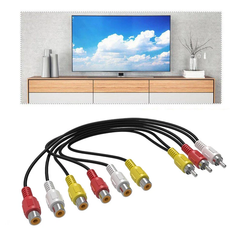 3RCA Male to Dual Female Splitter Cable Audio Video AV TV DVD Adapter 1.5M 25CM - Image 3 of 4