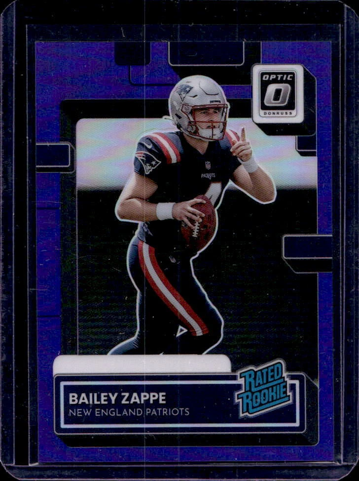 2022 Donruss Bailey Zappe Optic Purple Prizm Rated Rookie RC Preview #05/50