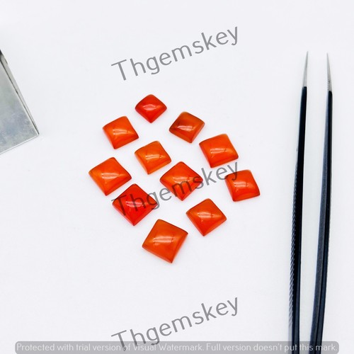 Natural Carnelian Square Cabochon Loose Calibrated Gemstone 3mm-15mm - Picture 3 of 6