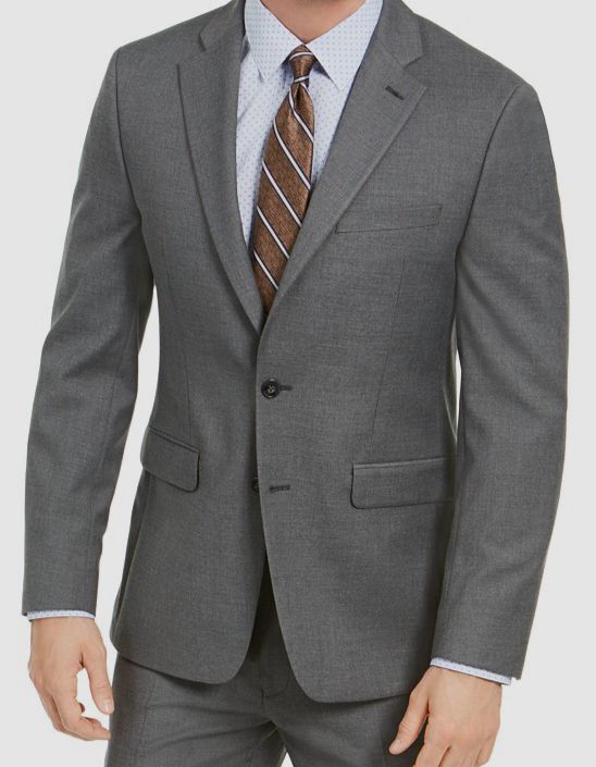 $260 Van Heusen Men's Gray Slim-Fit Blazer Sport Coat Suit Jacket