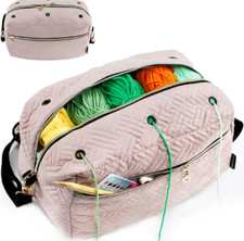 MYBAGZING Crochet Bag Organizer - Knitting - Yarn Storage Large-12", Mauve