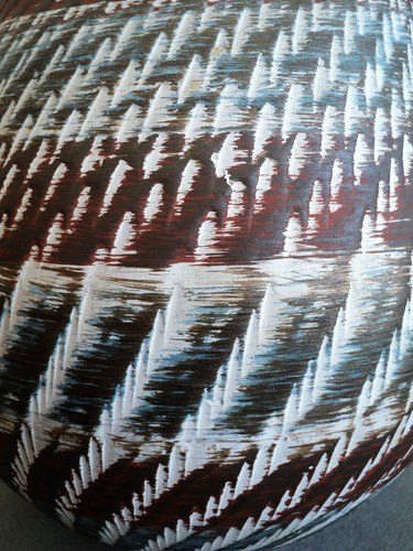 Vtg Dümler & Breiden SGRAFFITO Pottery VASE MidCentury Oblong GERMANY Blue Brown - Picture 6 of 8