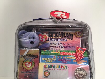 Rare 1999 TY Beanie Baby Clubby II Platinum Coin Membership Set Nee/Unopened