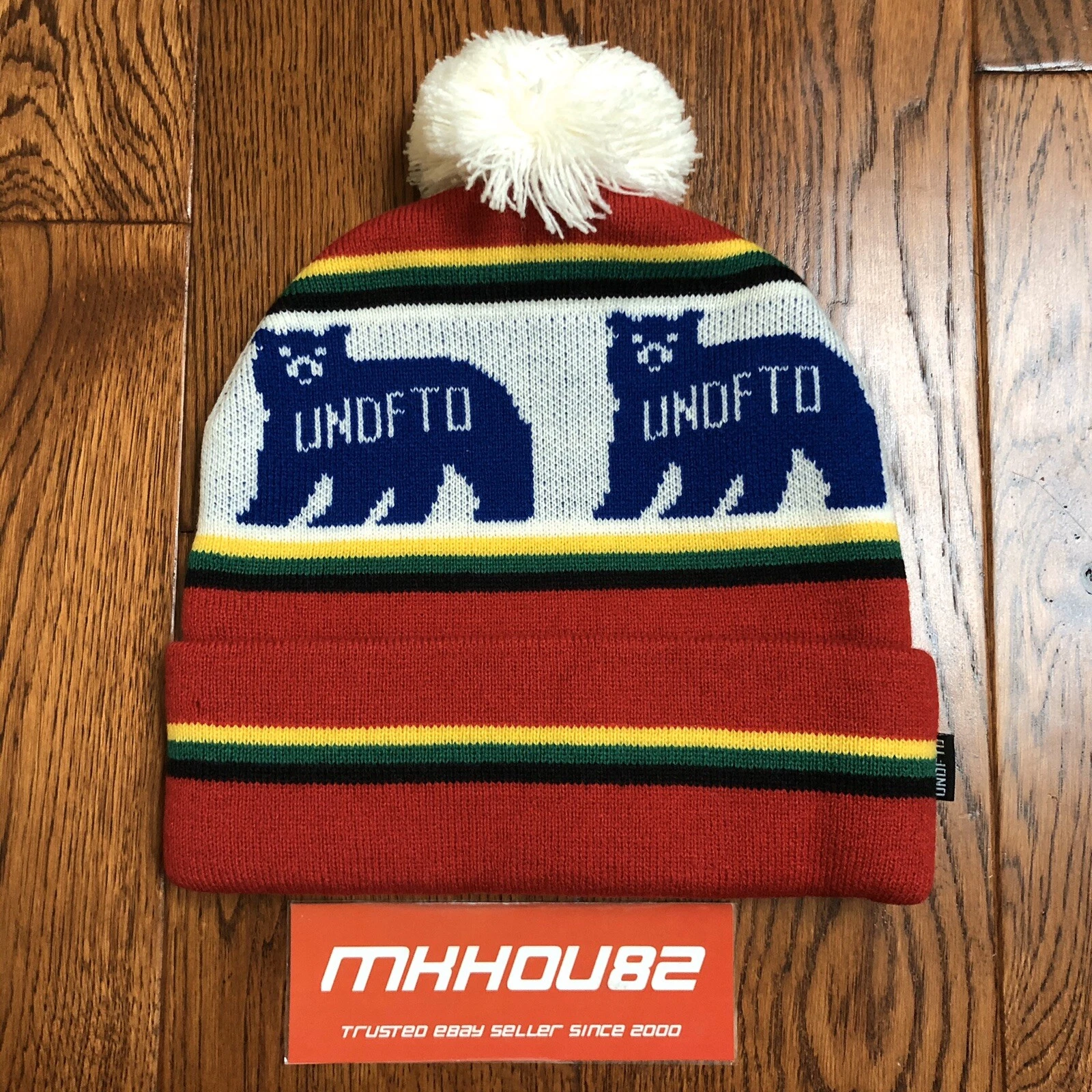 Neuf invaincu UNDFTD Pom Pom Beanie Denver pépites logo casquette suprême FW13 hiver