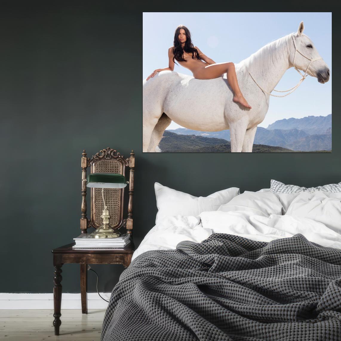 V7079 Emily Ratajkowski Horse Naked Nude Sexy Hot Model Decor WALL POSTER PRINT eBay